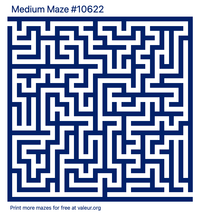 Free Printable Medium Maze number 10622