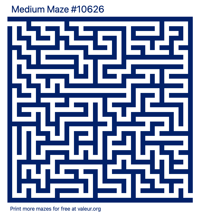 Free Printable Medium Maze number 10626