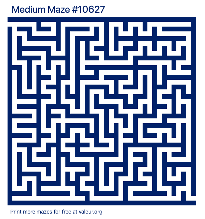 Free Printable Medium Maze number 10627