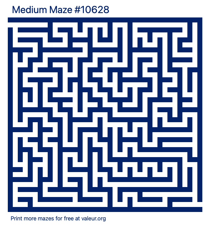 Free Printable Medium Maze number 10628