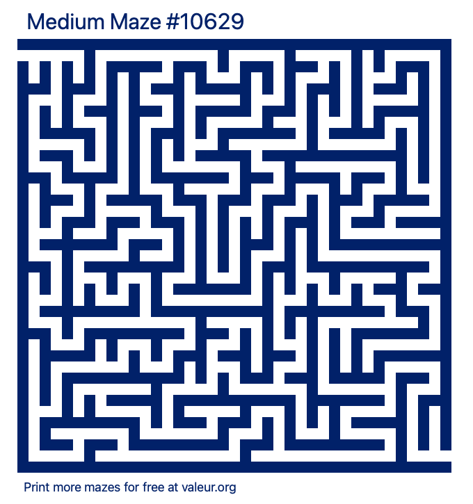 Free Printable Medium Maze number 10629