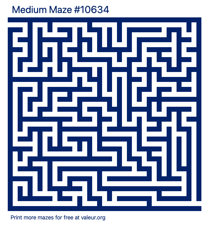 Free Printable Medium Maze number 10634