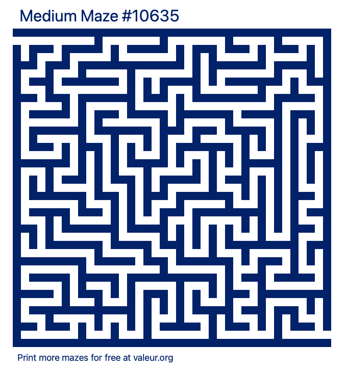 Free Printable Medium Maze number 10635