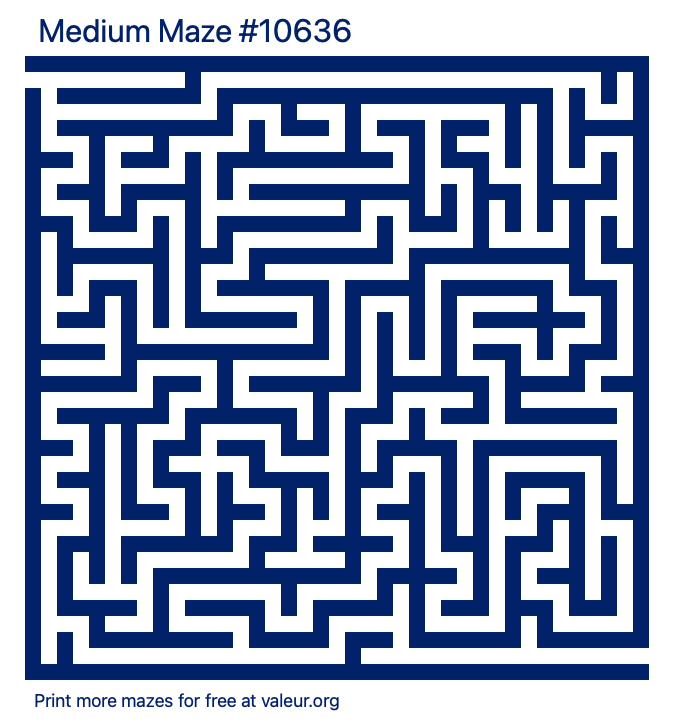 Free Printable Medium Maze number 10636