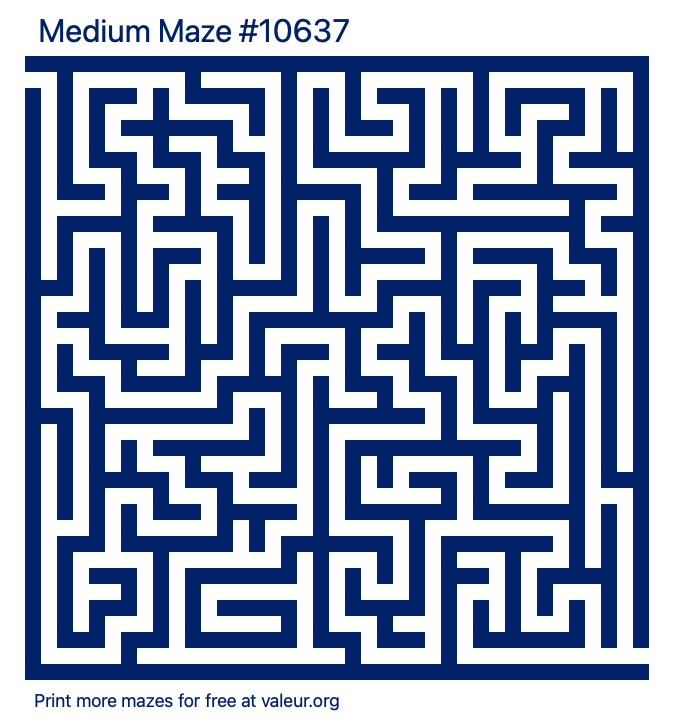 Free Printable Medium Maze number 10637