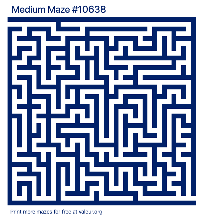 Free Printable Medium Maze number 10638