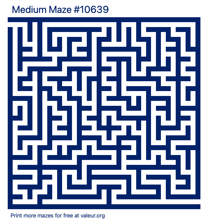 Free Printable Medium Maze number 10639