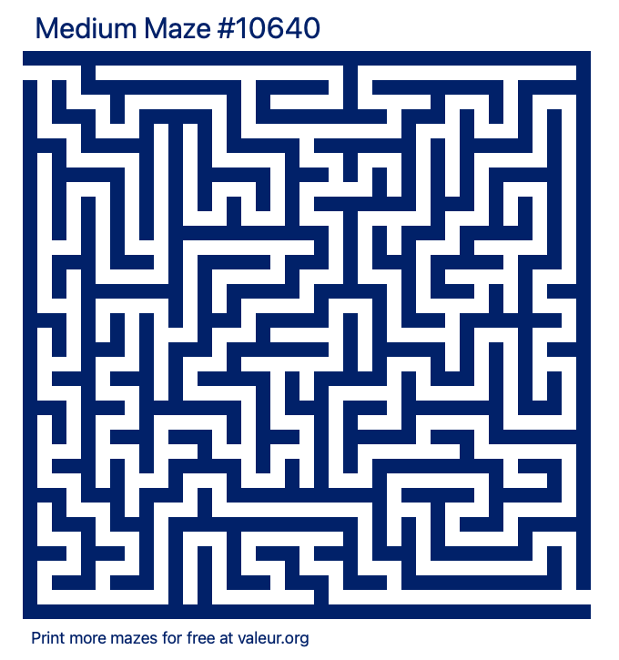 Free Printable Medium Maze number 10640