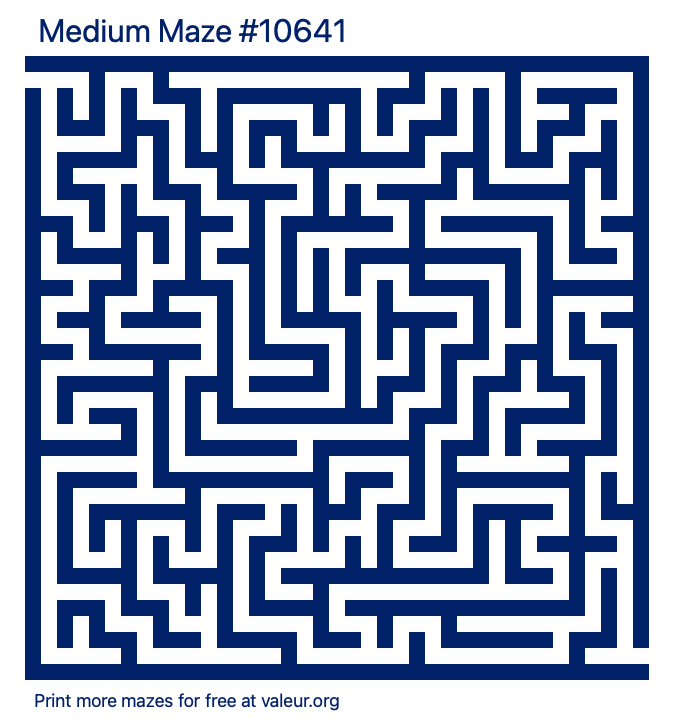 Free Printable Medium Maze number 10641