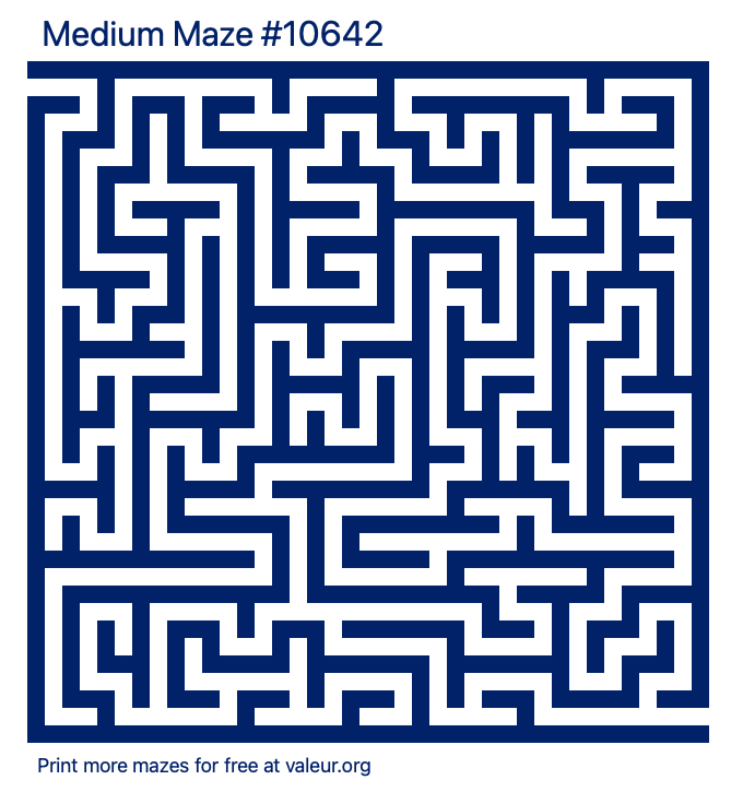 Free Printable Medium Maze number 10642