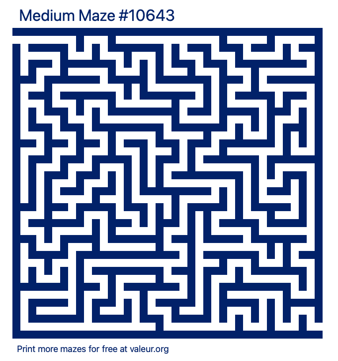 Free Printable Medium Maze number 10643