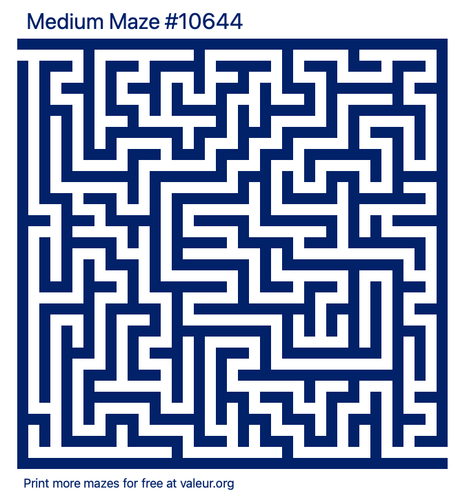 Free Printable Medium Maze number 10644