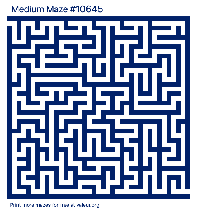 Free Printable Medium Maze number 10645