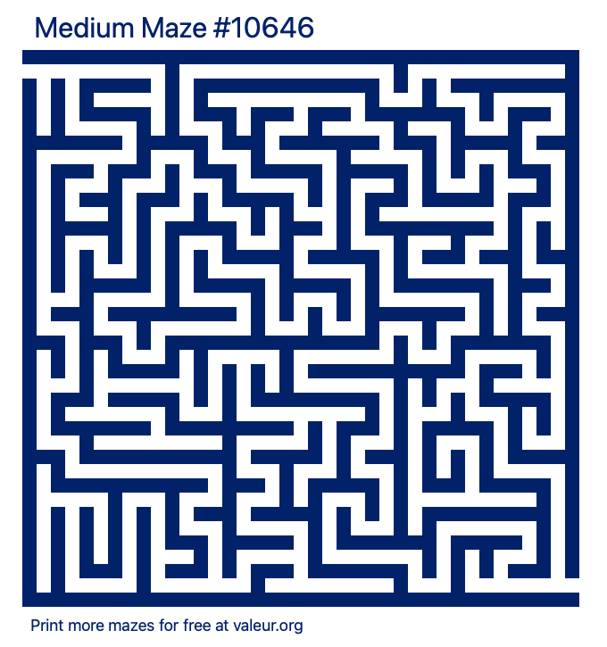 Free Printable Medium Maze number 10646