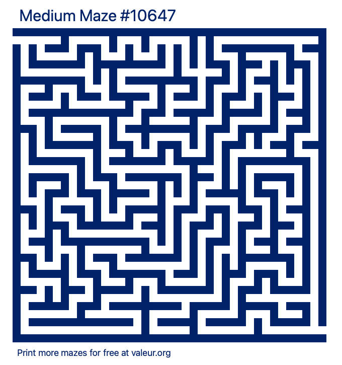 Free Printable Medium Maze number 10647