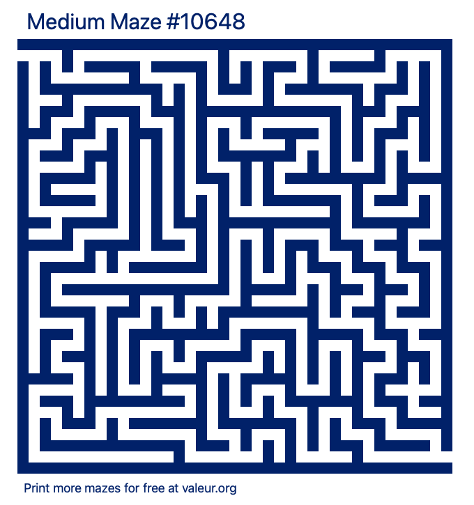 Free Printable Medium Maze number 10648