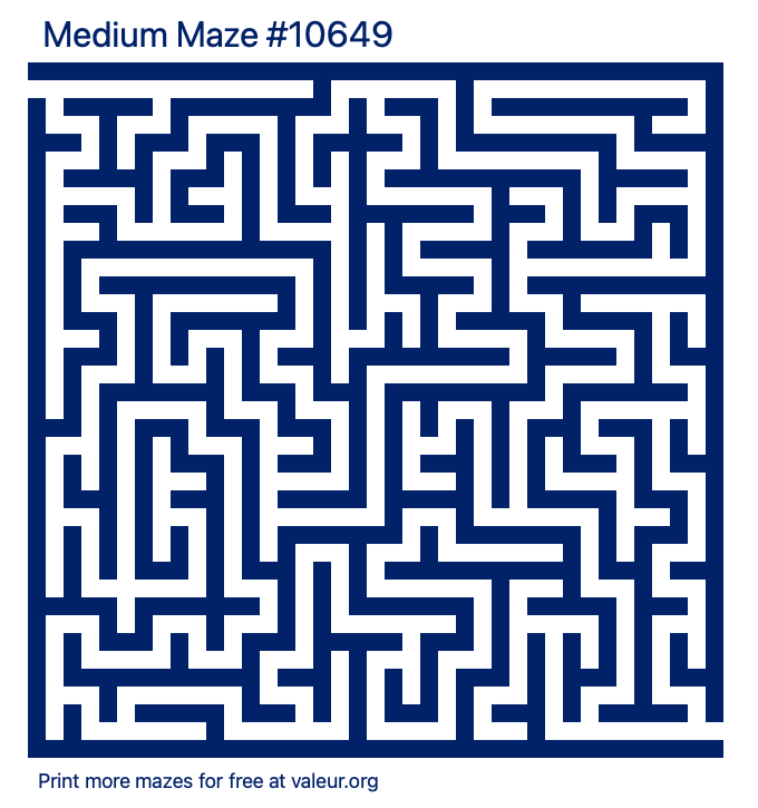 Free Printable Medium Maze number 10649