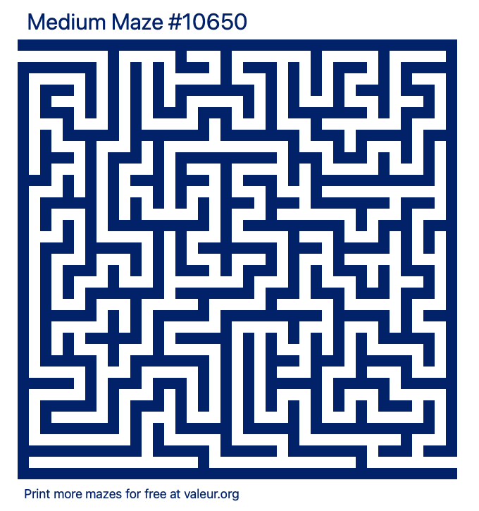 Free Printable Medium Maze number 10650