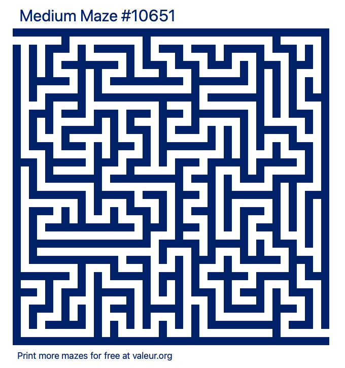 Free Printable Medium Maze number 10651