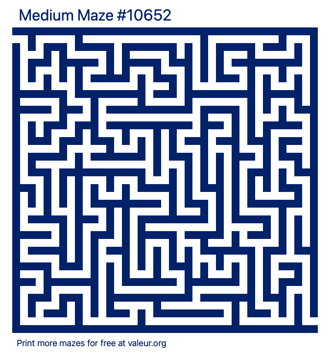 Free Printable Medium Maze number 10652