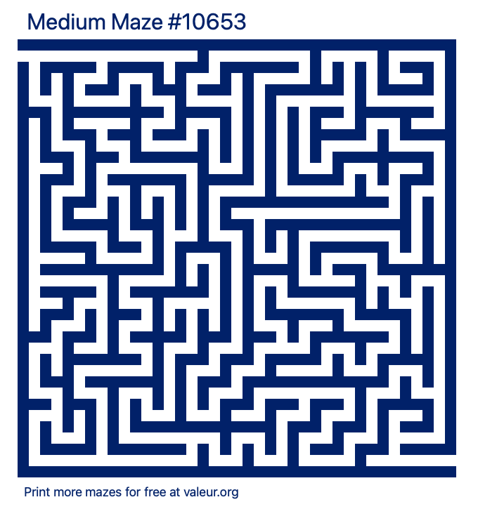 Free Printable Medium Maze number 10653