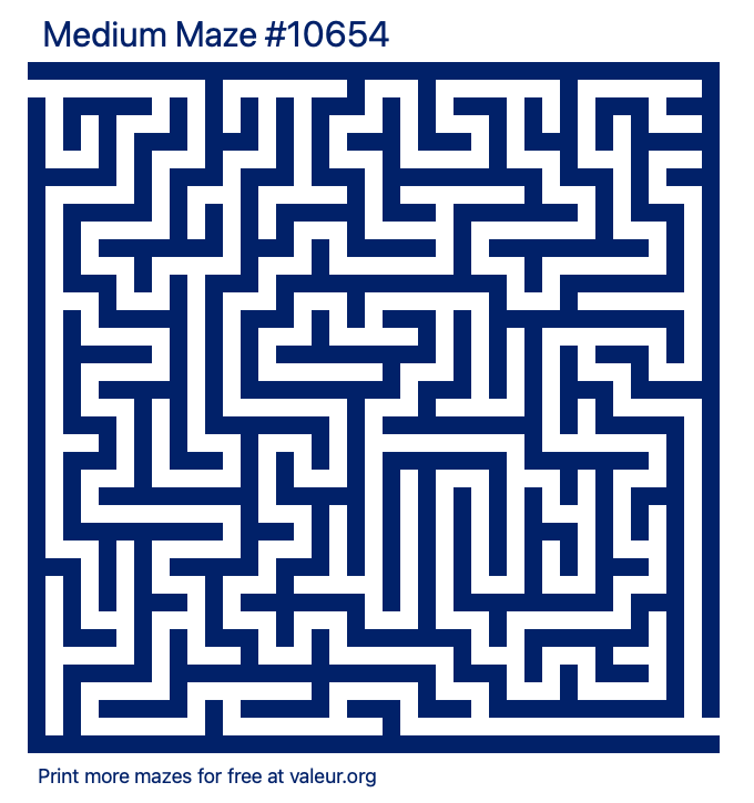 Free Printable Medium Maze number 10654