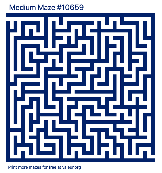 Free Printable Medium Maze number 10659