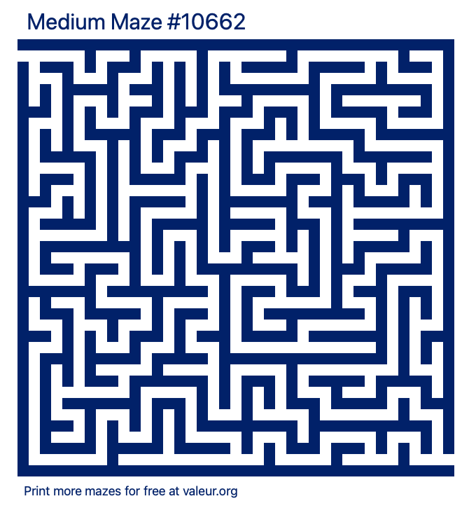 Free Printable Medium Maze number 10662