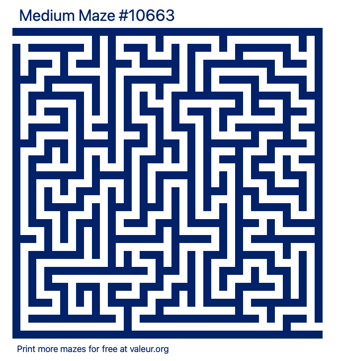 Free Printable Medium Maze number 10663