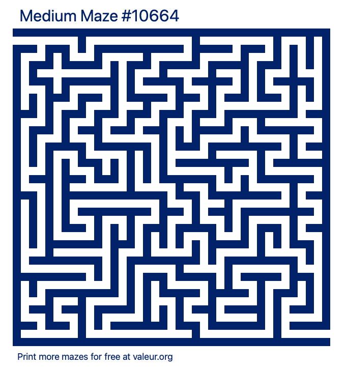 Free Printable Medium Maze number 10664
