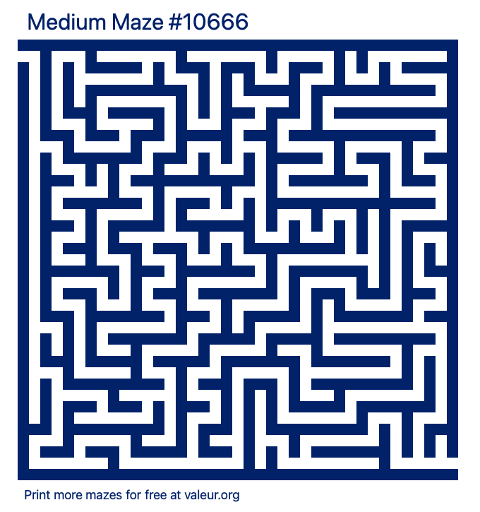 Free Printable Medium Maze number 10666