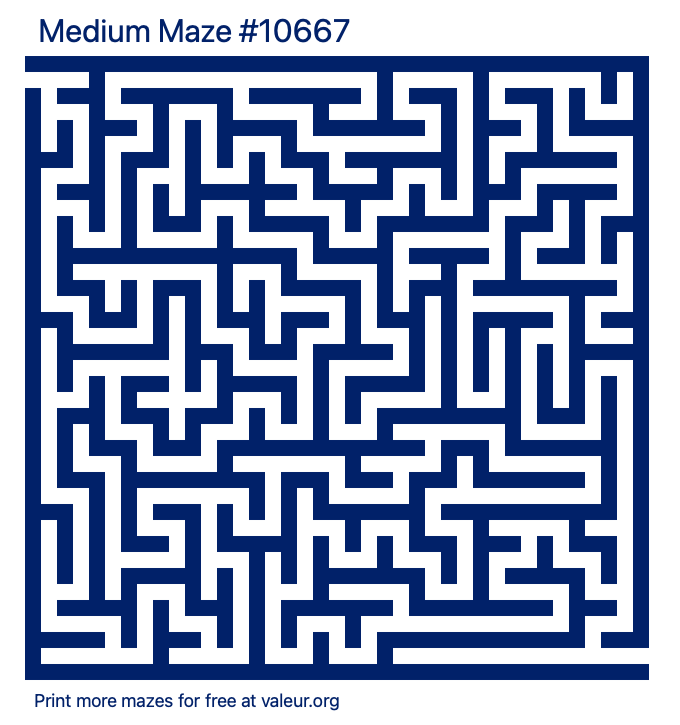 Free Printable Medium Maze number 10667