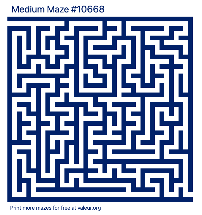 Free Printable Medium Maze number 10668