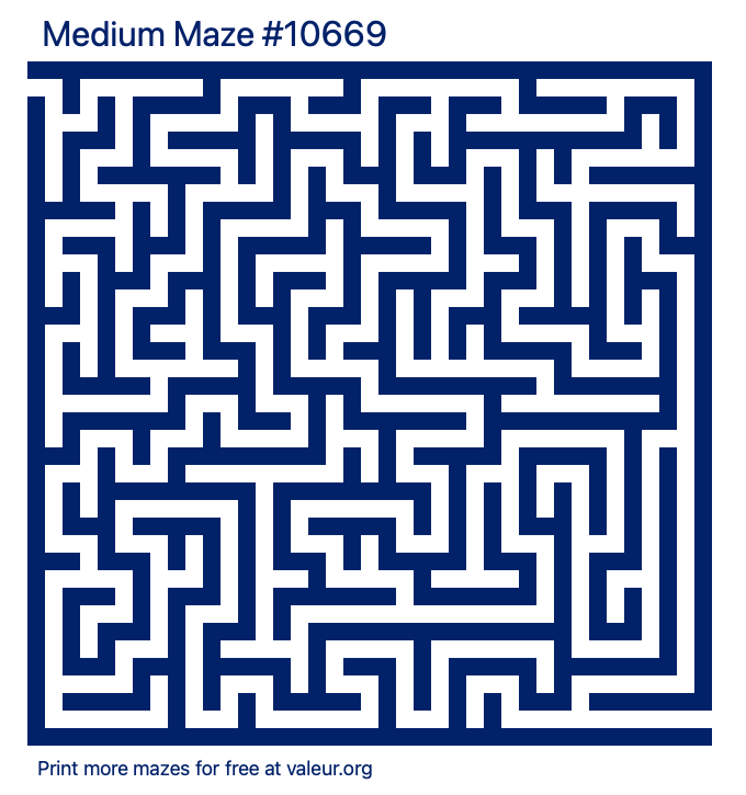Free Printable Medium Maze number 10669