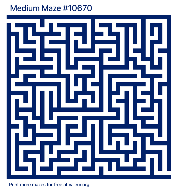 Free Printable Medium Maze number 10670