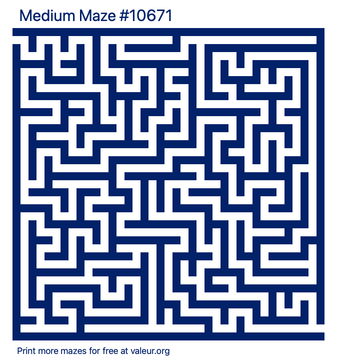 Free Printable Medium Maze number 10671