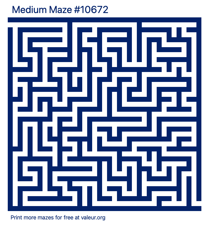 Free Printable Medium Maze number 10672