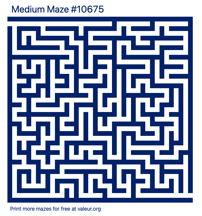 Free Printable Medium Maze number 10675