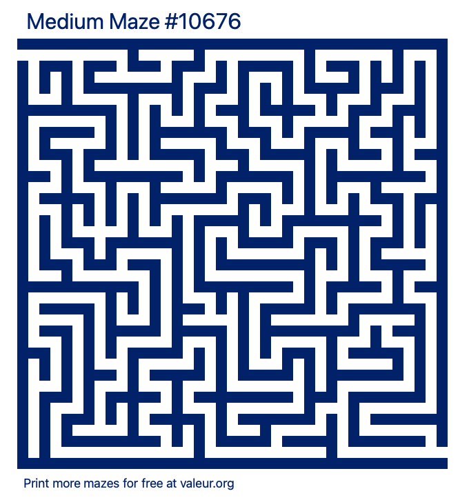 Free Printable Medium Maze number 10676