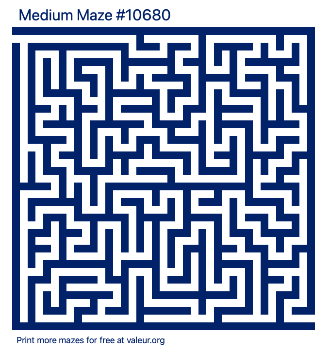 Free Printable Medium Maze number 10680