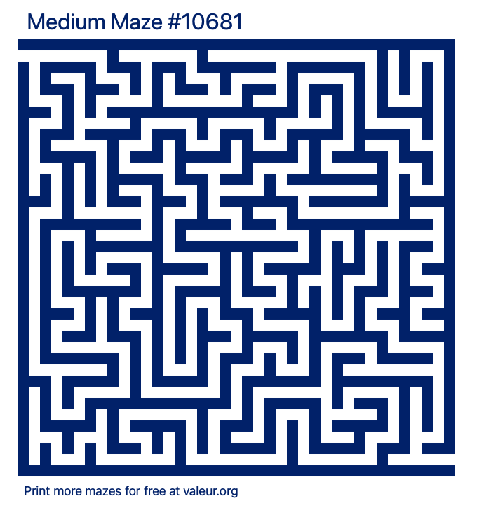 Free Printable Medium Maze number 10681