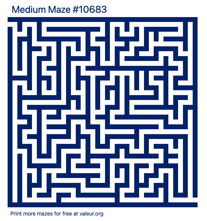 Free Printable Medium Maze number 10683