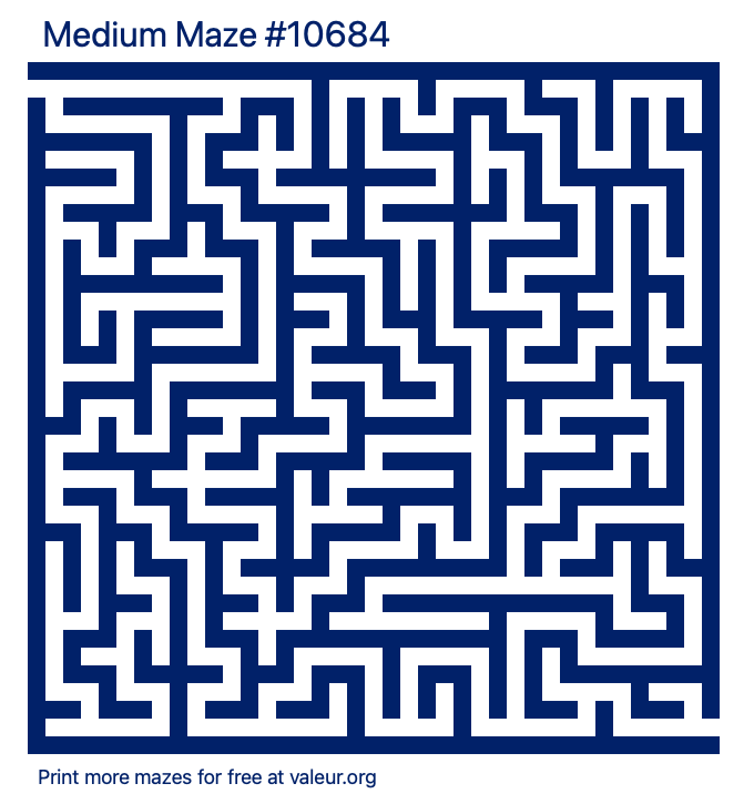 Free Printable Medium Maze number 10684