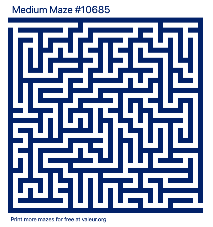 Free Printable Medium Maze number 10685