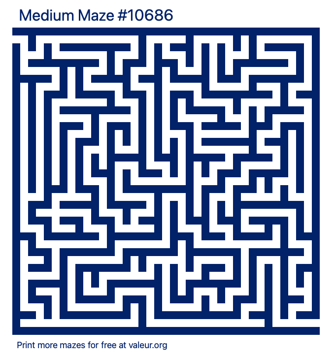 Free Printable Medium Maze number 10686