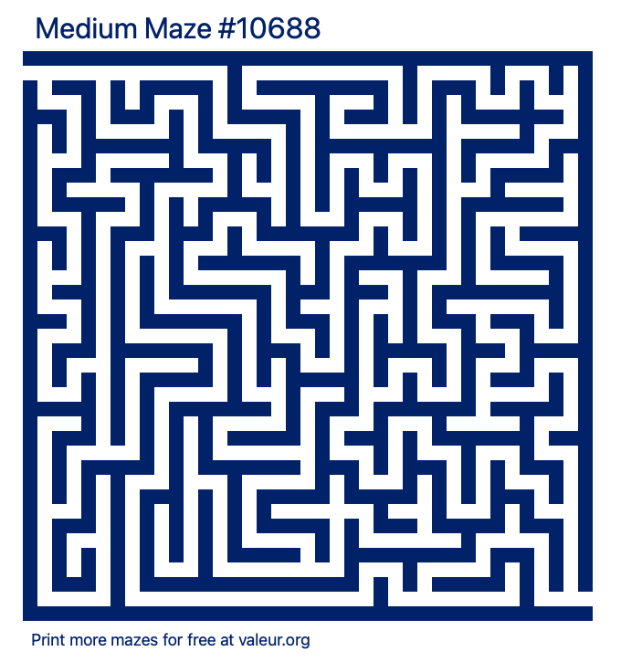 Free Printable Medium Maze number 10688