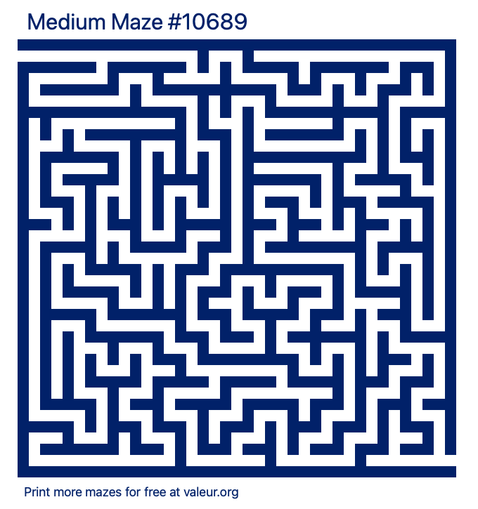 Free Printable Medium Maze number 10689