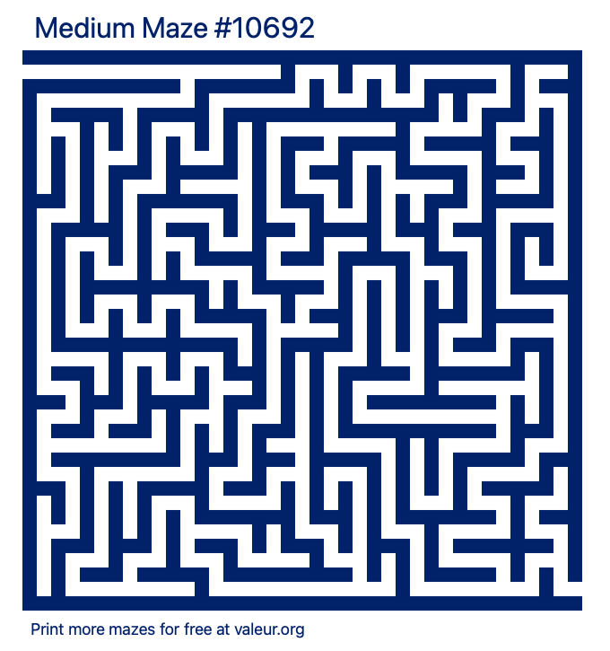 Free Printable Medium Maze number 10692