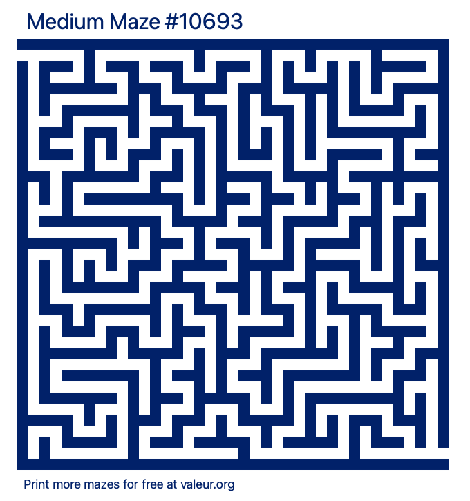 Free Printable Medium Maze number 10693