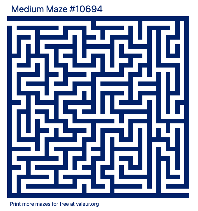 Free Printable Medium Maze number 10694